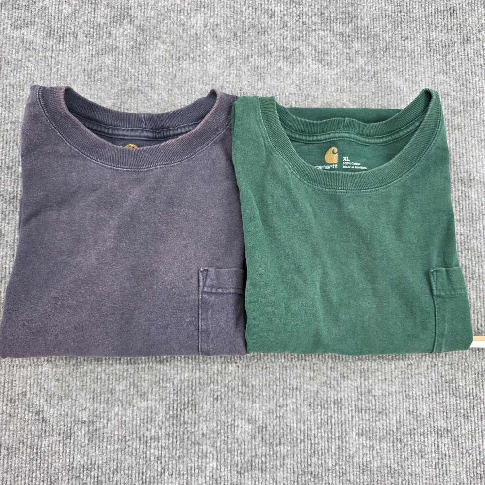 Carhartt K87 Pocket T-Shirt Bundle Mens L Tall XL Black Green Workwear Lot 2pk